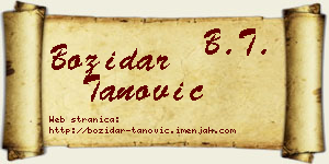 Božidar Tanović vizit kartica